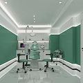 Modern Dental Clinic Interior With Green Walls White Ceiling And Medical Equipment