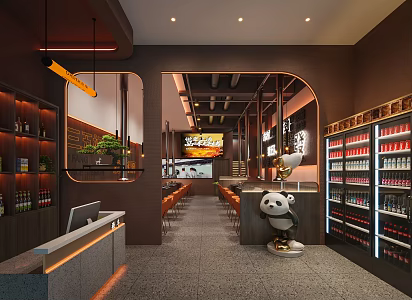 Light Luxury BBQ Shop BBQ Shop Hall 3d model