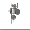 Industrial Equipment Structure With Metal Frame Circular Tanks Pipes And Brackets