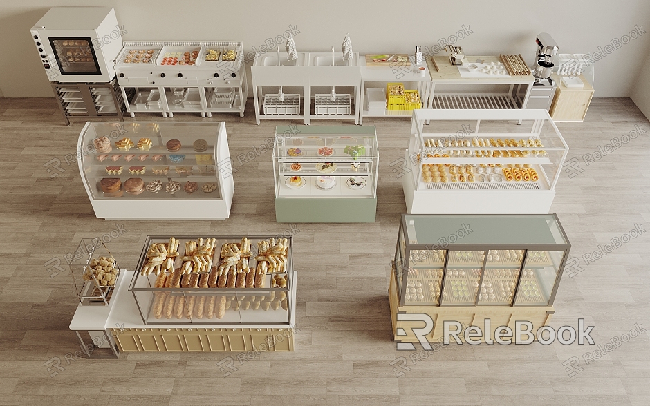 Bakery Shelf Sweet Shop Shelf Bakery Equipment Sweet Shop Equipment Display Cabinet model