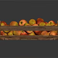 Fresh Red and Yellow Apples in a Wooden Crate Ripe and Juicy