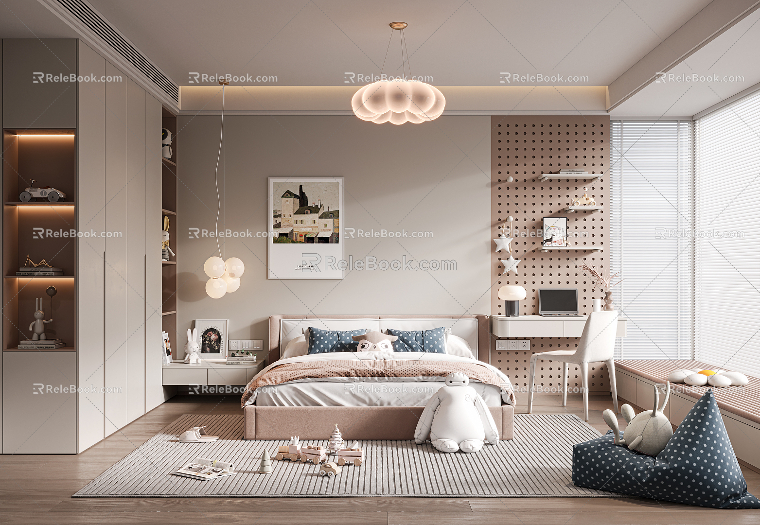 Modern Children's Room Girls Children's Room 3d model