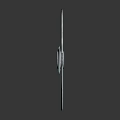 Ornate Shuriken Weapon With Metallic Three Blades Blue Gemstone Accents And Central Black Circle