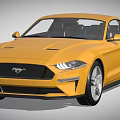 Yellow Ford Mustang Two Door Sports Car Modern Exterior Design With Sleek Body