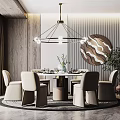 Modern Dining Table and Chair Combination 3d model