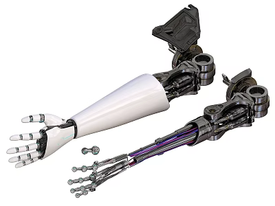 Industrial Equipment Mechanical Arm Components With Metal Joints And Precision Screws 3d model