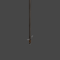 Medieval Sword With Wooden Hilt And Metal Blade Featuring Crossguard Design