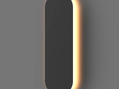 Modern Black Wall Lamp With Sleek Design And Yellow Light Illumination 3d model