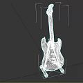Red Electric Guitar Musical Instrument On Stand With Classic Design And Quality Craftsmanship