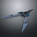 Futuristic Spacecraft Design With Gray Wings And Blue Thrusters For Space Exploration