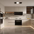 Modern Kitchen Simple Open Kitchen 3d model