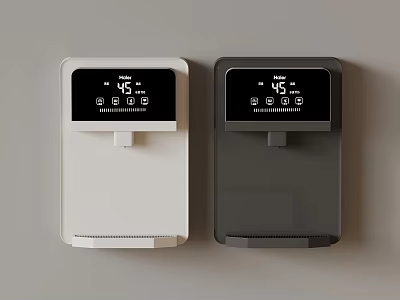 Dual White And Gray Smart Temperature Control Devices With Digital 3d model