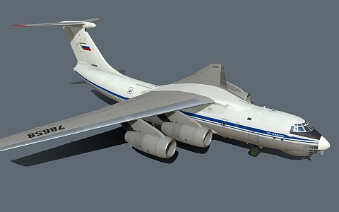 Hyundai Il 76 transport jet aircraft military aircraft 3d model