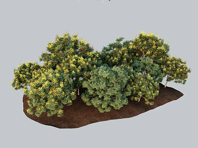 Lush Garden Arbor With Green Leaves Yellow Flowers And Dense Foliage 3d model