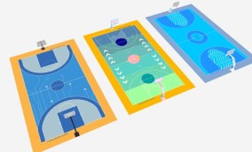 modern basketball court 3d model