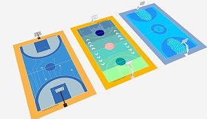 modern basketball court 3d model