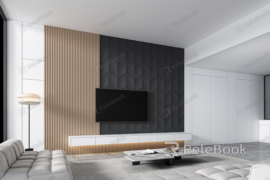 Modern modeling TV background wall model