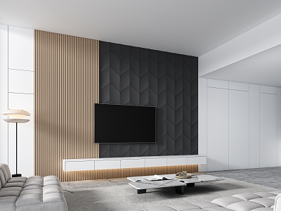 Modern modeling TV background wall model