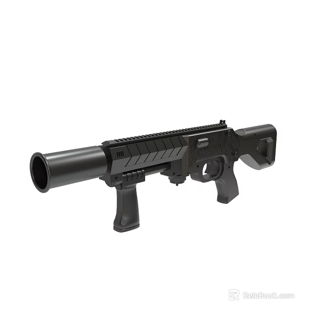 Black Tactical Shotgun With Modern Design Barrel Magazine And Ergonomic Grip 3d model 