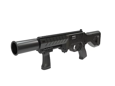 Black Tactical Shotgun With Modern Design Barrel Magazine And Ergonomic Grip 3d model