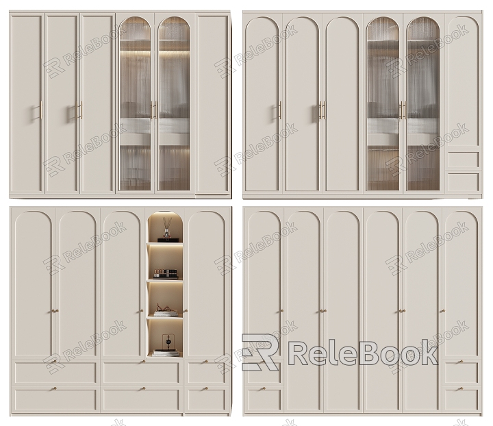 French Wardrobe Glass Wardrobe Decorative Wardrobe Swing Door Wardrobe Cabinet Door Panel model