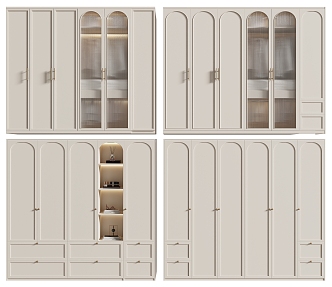 French Wardrobe Glass Wardrobe Decorative Wardrobe Swing Door Wardrobe Cabinet Door Panel 3d model