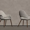 Light Colored Fabric Accent Chair With Armrest And Wooden Legs For Modern Interior