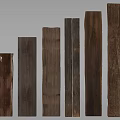 Various Wooden Decorative Pillars With Natural Textures And Different Heights