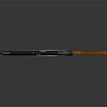 Vintage Submachine Gun With Wooden Stock Grip Shiny Metal Body And Magazine Design