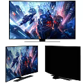 Smart Television With Stunning Sci Fi Spacecraft City Scenery On 4K Ultra HD Screen