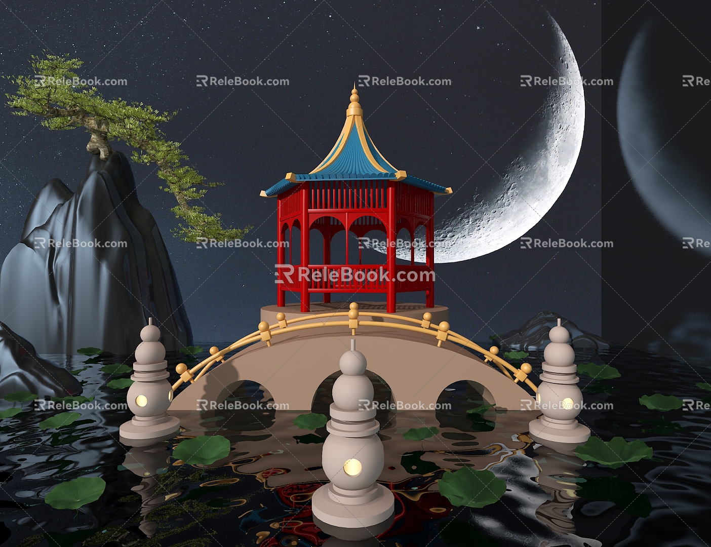 Pavilion Chinese architecture Ancient architecture 3d model