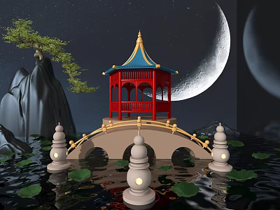 Pavilion Chinese architecture Ancient architecture 3d model