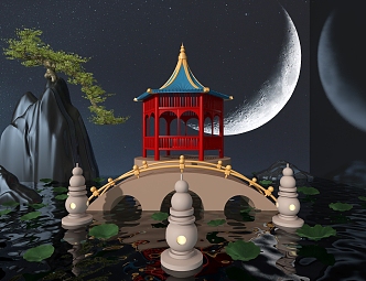 Pavilion Chinese architecture Ancient architecture 3d model