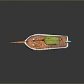 Vibrant Fishing Boat With Green Red White Hull Mast Crane And Small Cabin