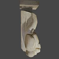Ancient Egyptian Stone Statue With Raised Hands On Pedestal Base