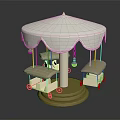 Modern Carousel Children's Park Rotating Trolley 3d model