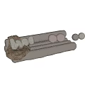 moroso double sofa leisure sofa lazy sofa 3d model