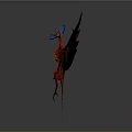 Fantasy Bird With Vibrant Red Orange Purple Wings And Unique Mythical Design