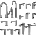 Various Modern Kitchen Bathroom Faucets with Different Styles and Designs 3d model