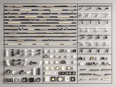 Modern Downlights And Spotlights Various Styles For Home Ceiling Lighting Fixtures 3d model