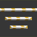 Safety Equipment Strips With White Base Yellow Square And Triangle Markers In Different Lengths
