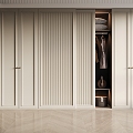 Jane's Cream Air sliding door wardrobe Cream sliding door wardrobe 3d model