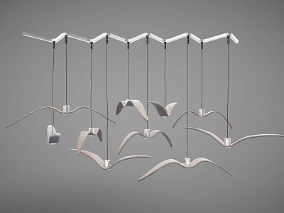 Modern Chandelier With Unique Curved Metal Arms And Sleek Hanging Design For Contemporary Spaces 3d model