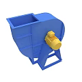Blue Industrial Centrifugal Fan With Circular Inlet Square Housing And Stand