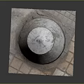 Ancient Dome Shaped Stone Structure Landscape With Square Brick Base And Weathered Surface