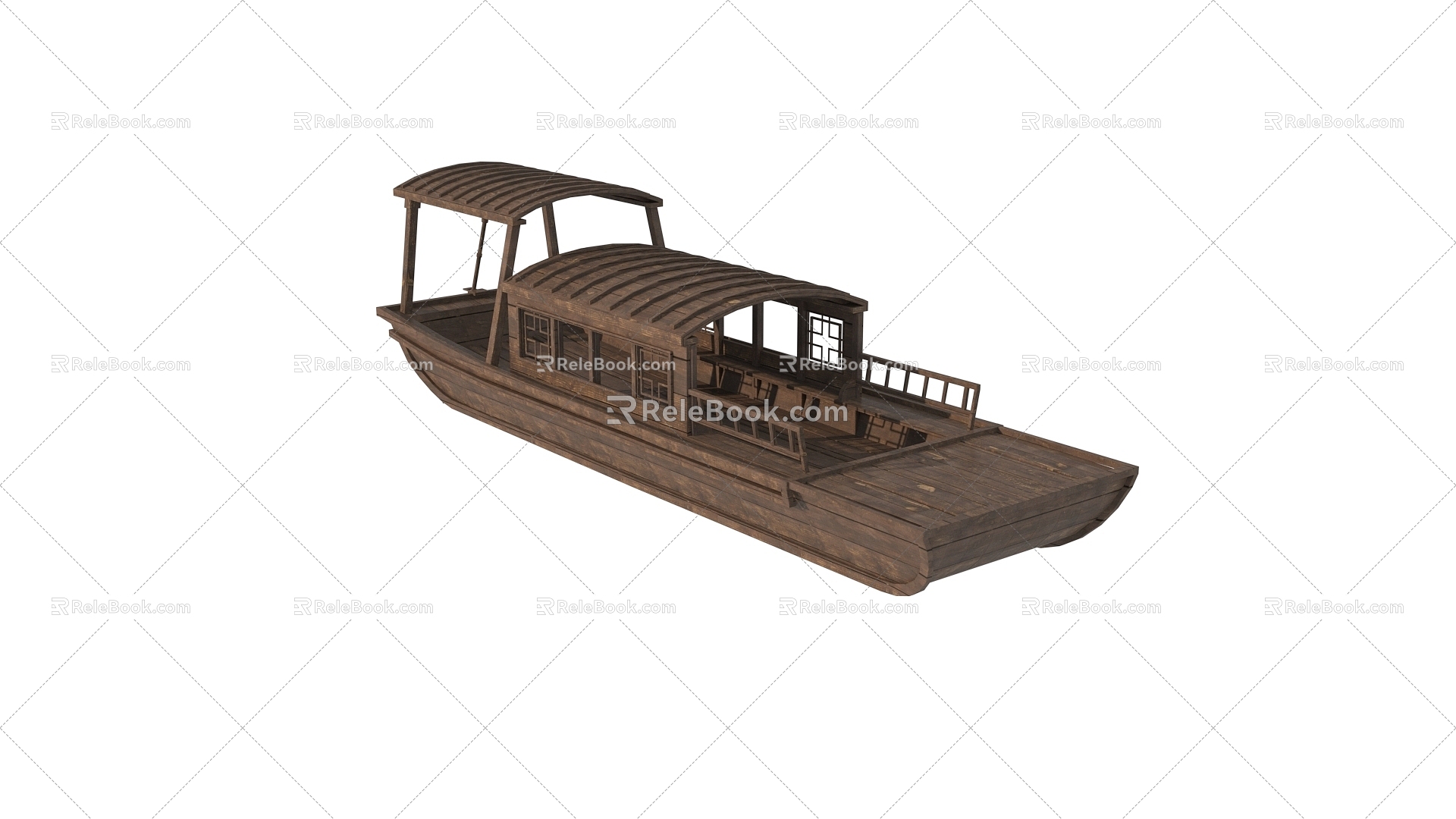 wooden boat 3d model