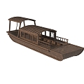 wooden boat 3d model