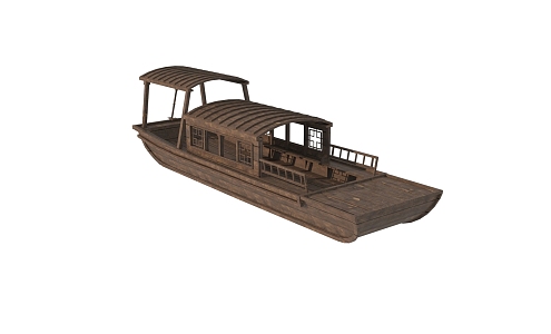 wooden boat 3d model