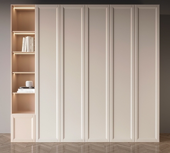 French Cream Style Wardrobe French Top Style Wardrobe to Top Style Adult Full Wall Solid Wood 3d model