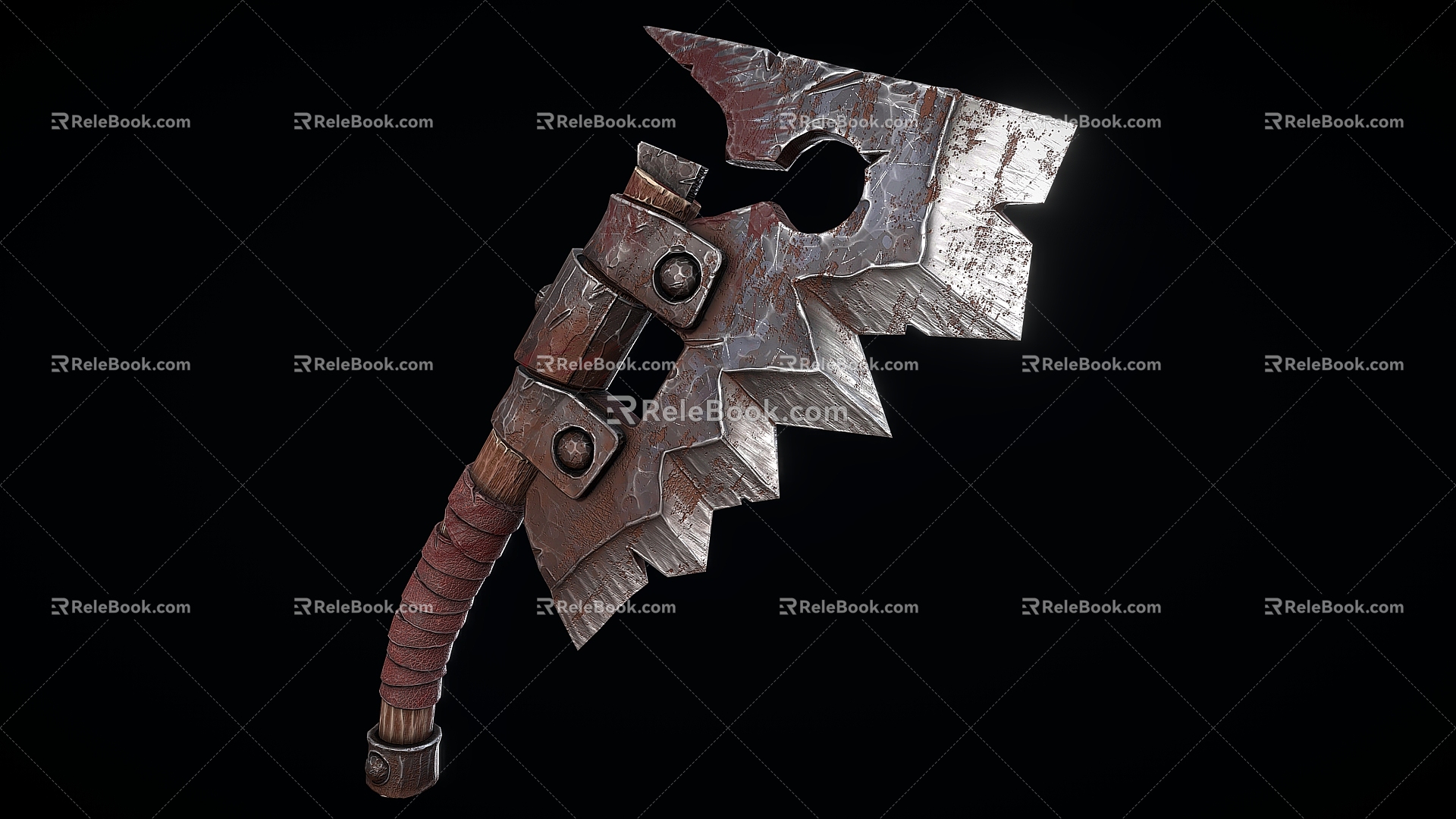 Orc meat cleaver axe knife 3d model